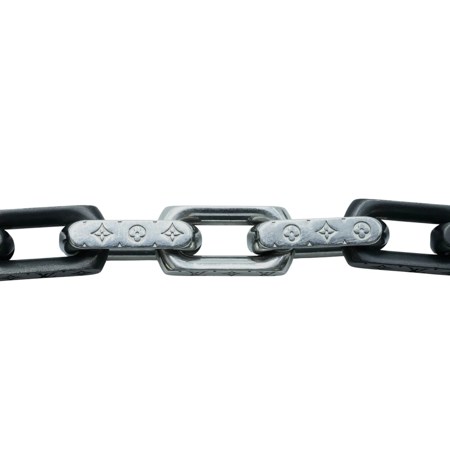 Louis Vuitton Monogram Chain Bracelet - Silver and Black 