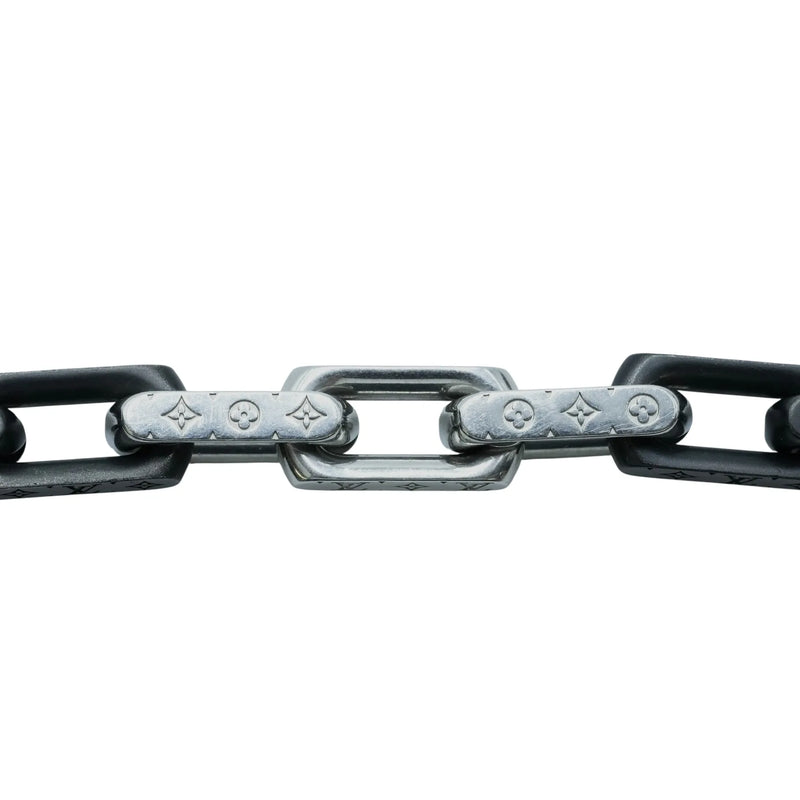 Louis Vuitton Monogram Chain Bracelet - Silver and Black 