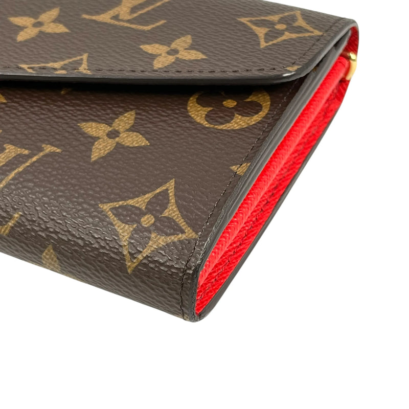 Louis Vuitton Monogram Portefeuille Salah Long Wallet - Brown × Red - 35056