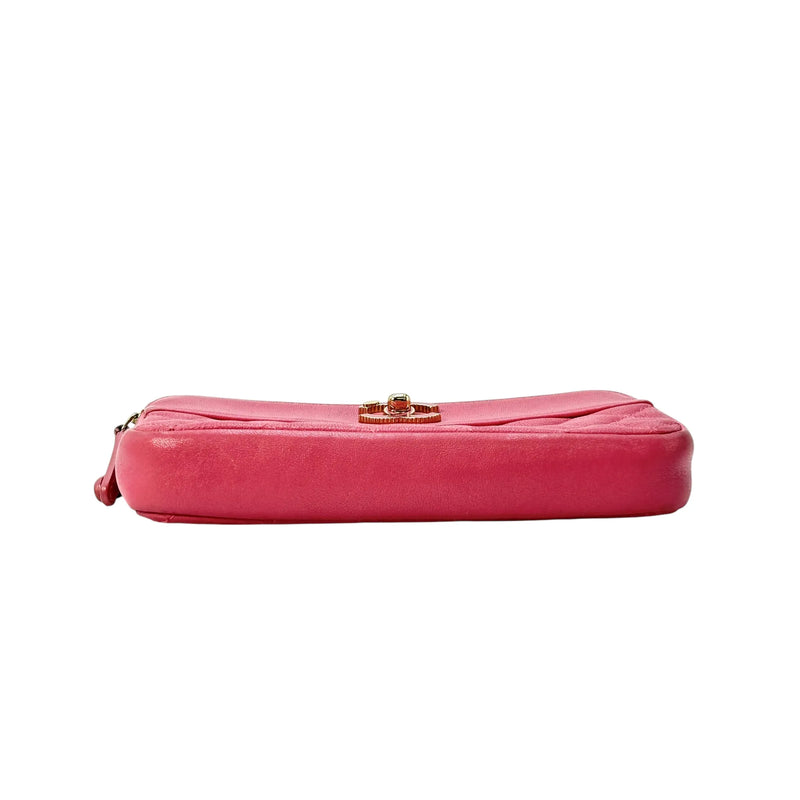 CHANEL Materasse Caviarskin Chain Wallet - Pink - 31343
