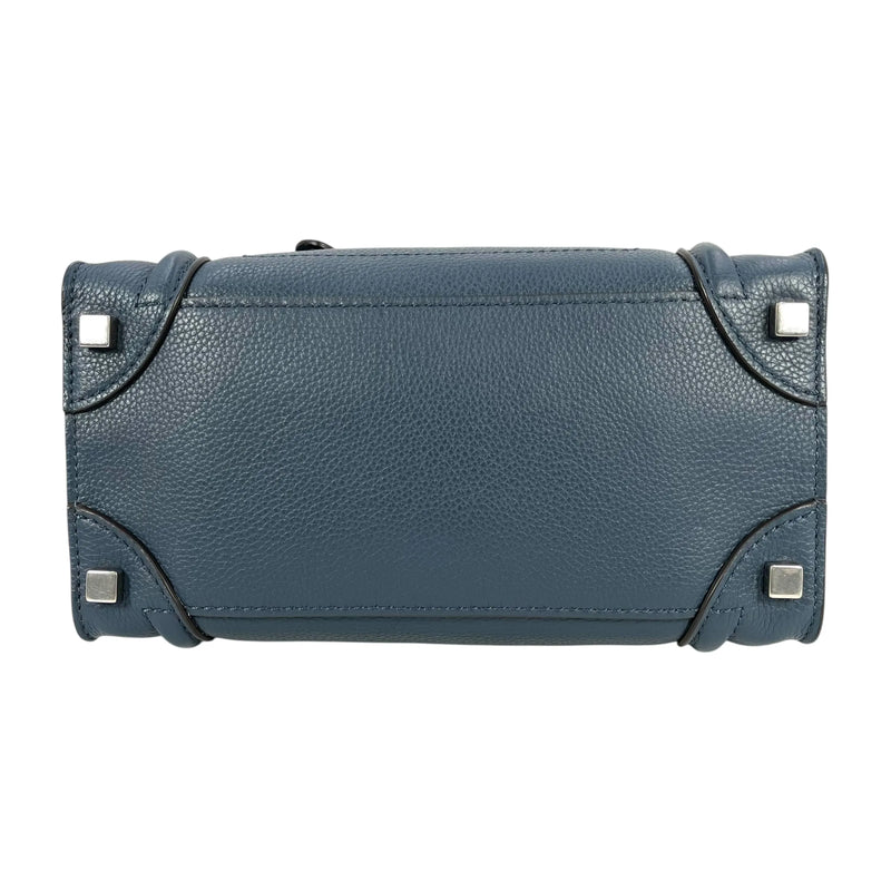 CELINE Micro Shopper Luggage Hand Bag - Navy Blue