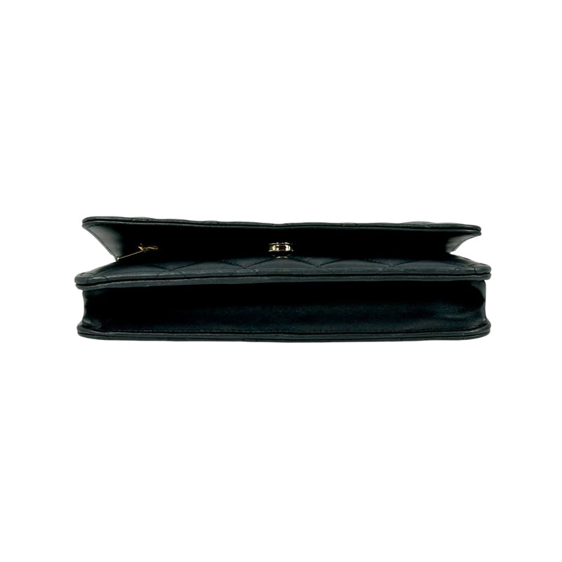 CHANEL Materasse Lambskin Chain Wallet Shoulder Bag - Black