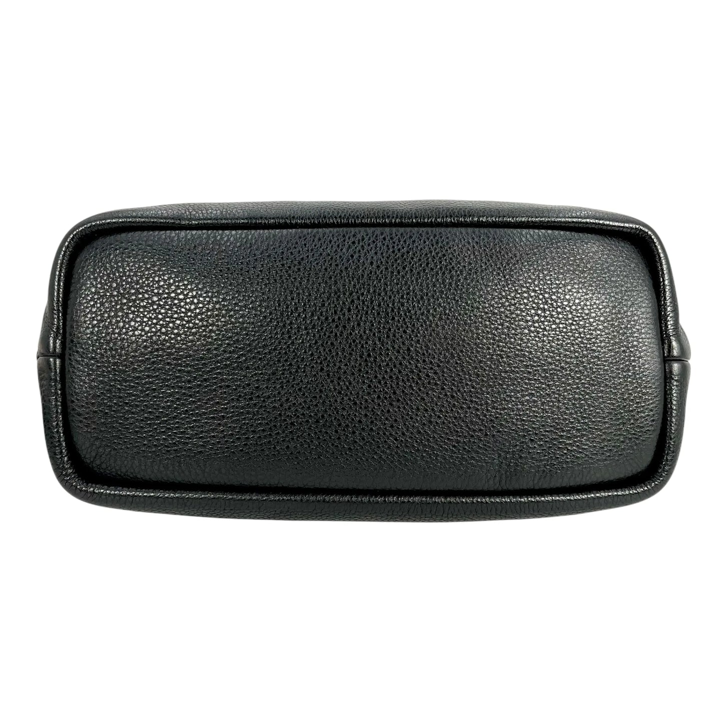 PRADA Punching Logo Hand Bag Leather - Black
