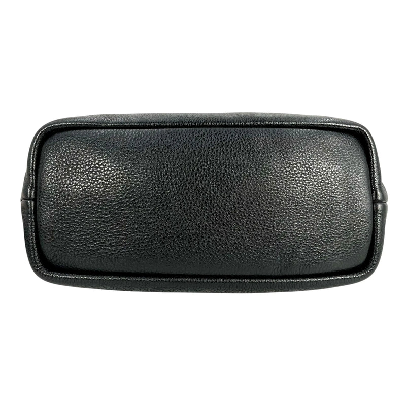 PRADA Punching Logo Hand Bag Leather - Black