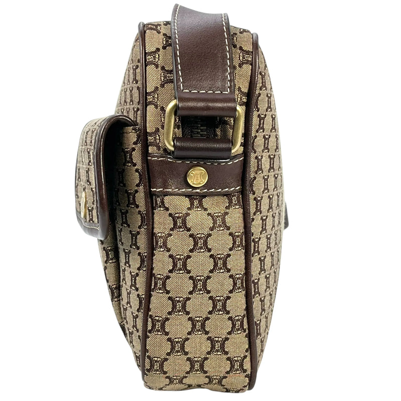 Celine Canvas Macadam Shoulder Bag - Brown