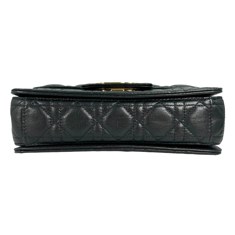 Christian Dior Jolie Top Handle Bag Calfskin Hand Bag Shoulder Bag - Black