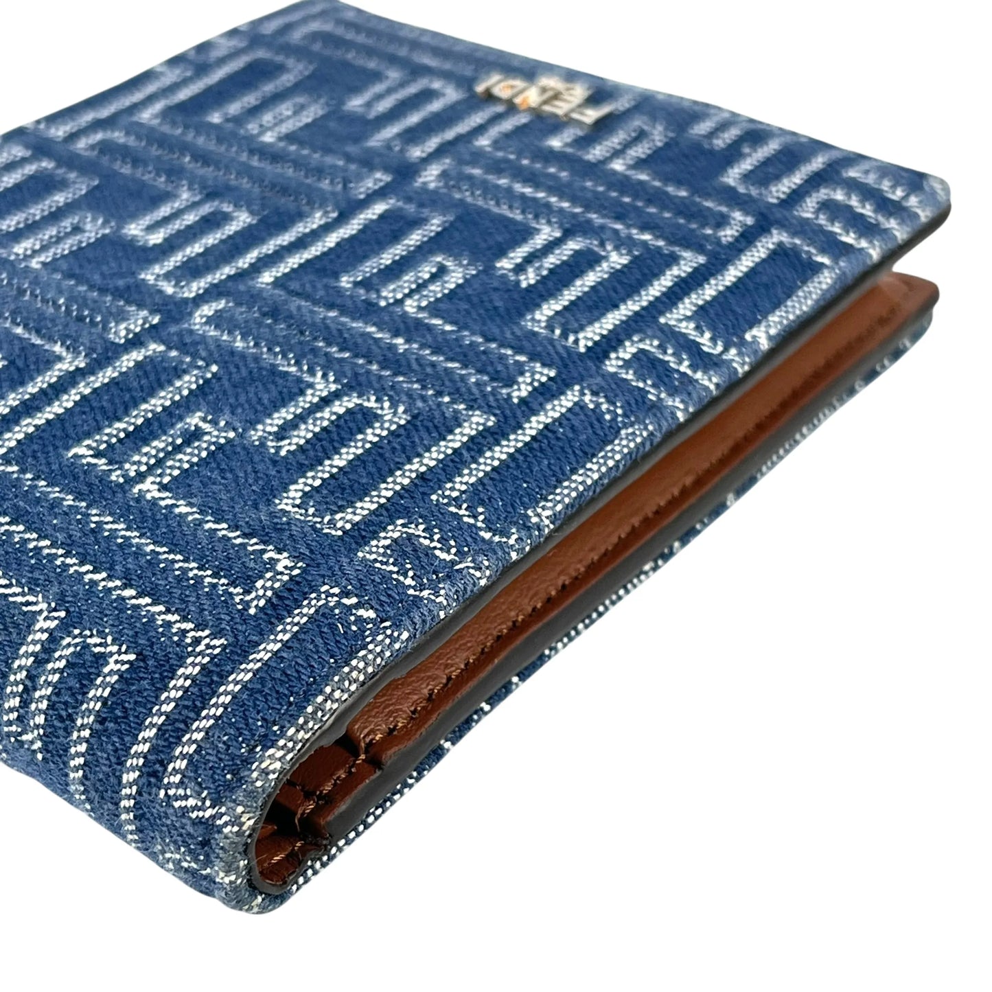 FENDI FF Denim Compact Wallet - Blue