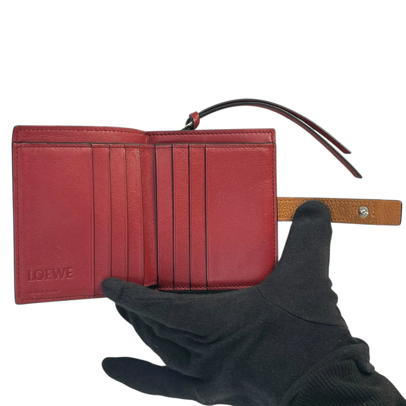 Loewe Calfskin Vertical Compact Wallet - Brown 