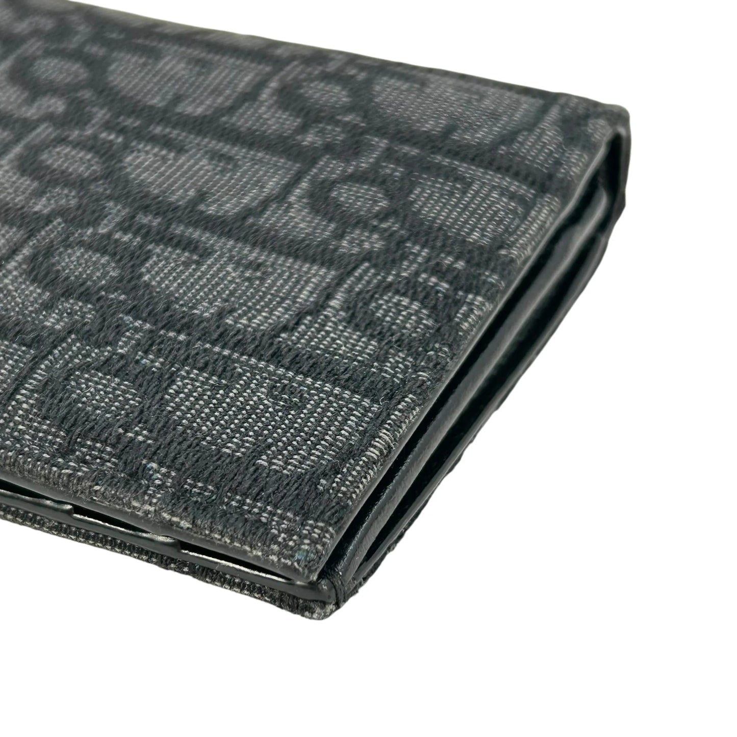 Christian Dior Oblique Jacquard Vertical Long Wallet - Black 