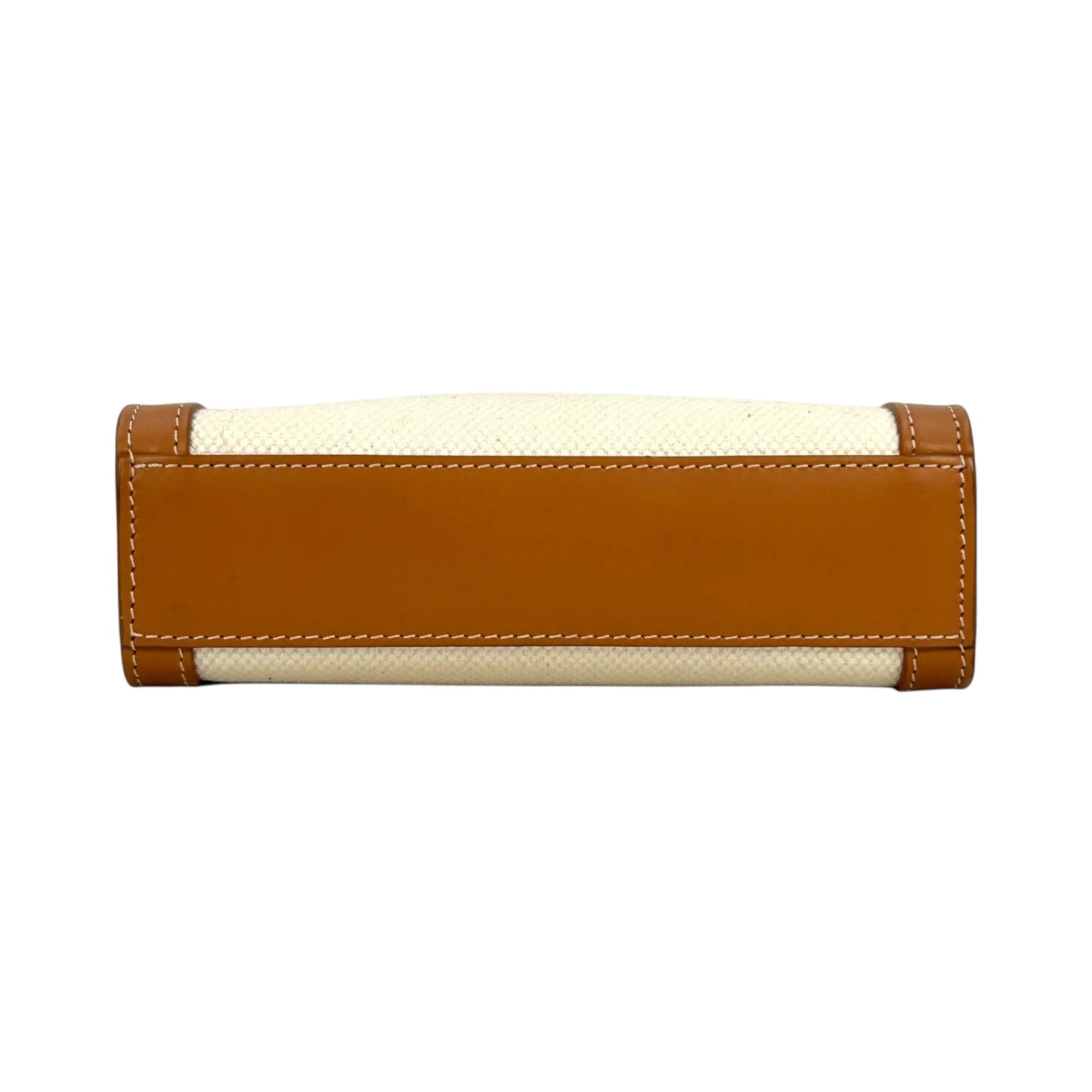 CELINE Mini Vertical Cabas Canvas Hand Bag Shoulder Bag - White