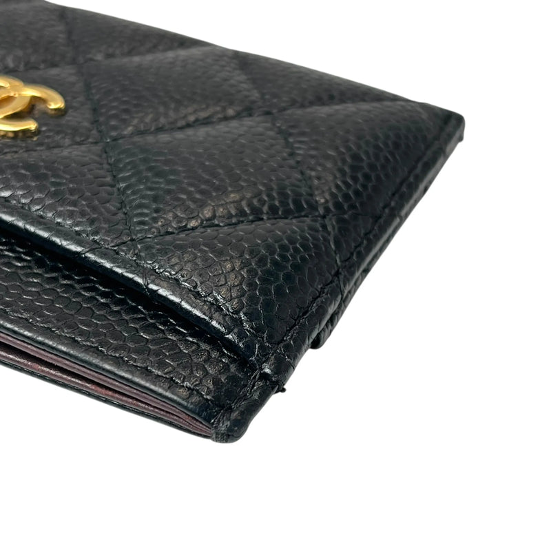 CHANEL Matelasse Caviar Leather Card Case - Black 