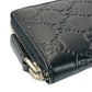 GUCCI GG Leather Round Zip Coin Case - Black 