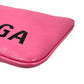 BALENCIAGA Ville Logo Leather Pouch Clutch Bag - Pink