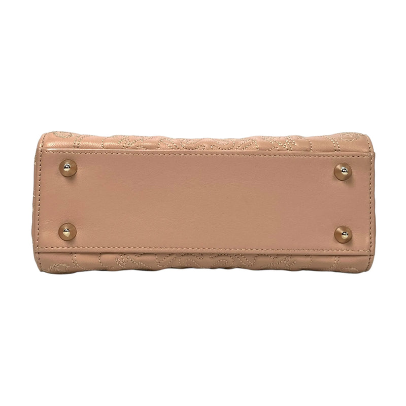 Christian Dior Lady Dior Lambskin Handbag/Shoulder Bag - Pink