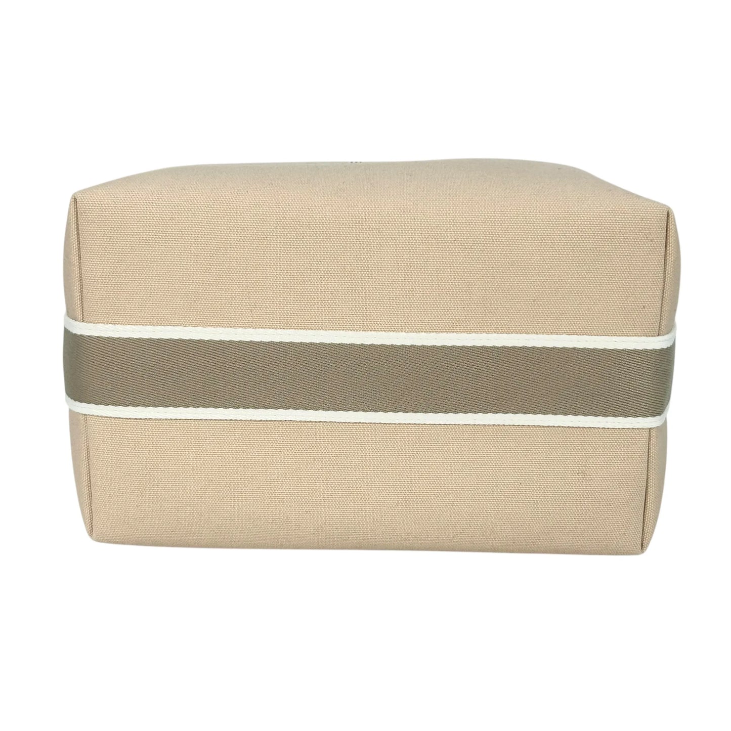 HERMES Bridesmaid Black GM Cotton Canvas Pouch - Beige