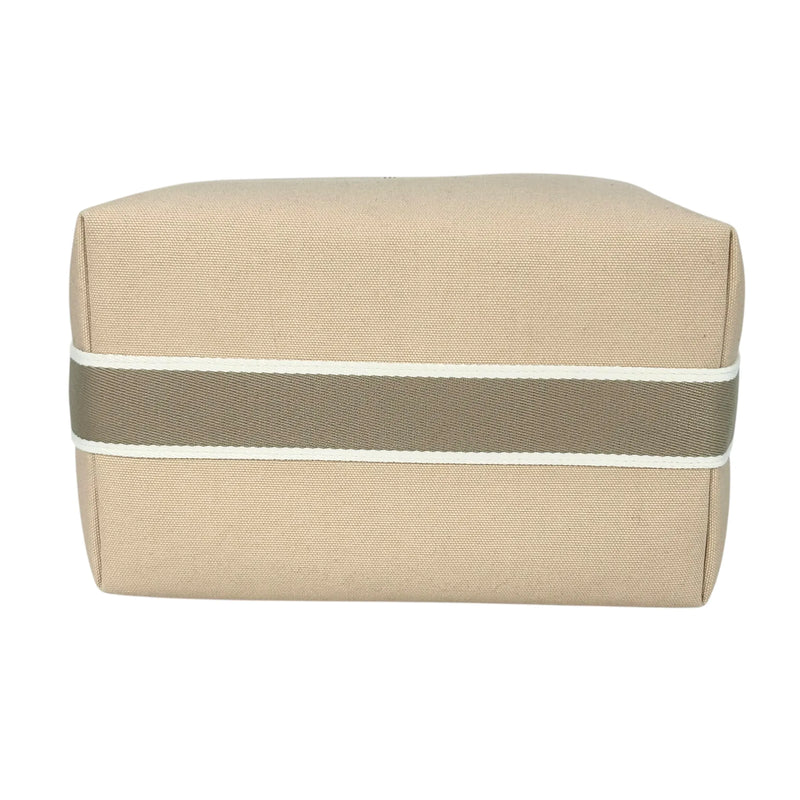 HERMES Bridesmaid Black GM Cotton Canvas Pouch - Beige