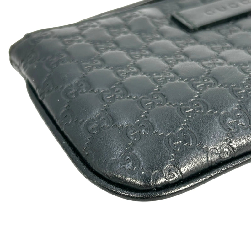 GUCCI マイクログッチシマ レザー キーケース コインケース - ブラック