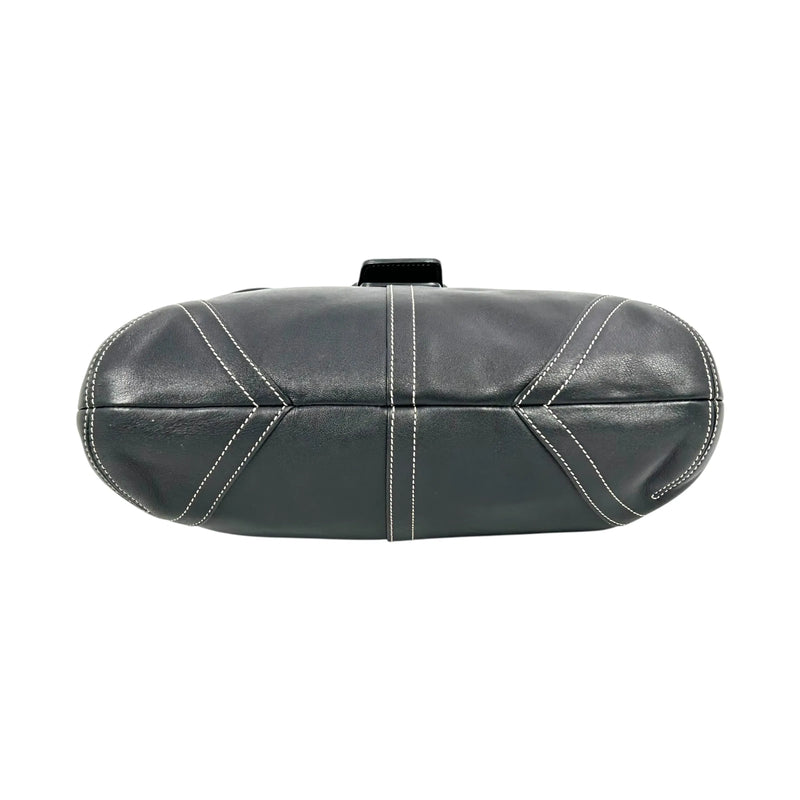 Coach ソーホー クロスボディ メッセンジャー レザー ショルダーバッグ - ブラック