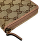 GUCCI GG Canvas Ribbon Round Zip Long Wallet