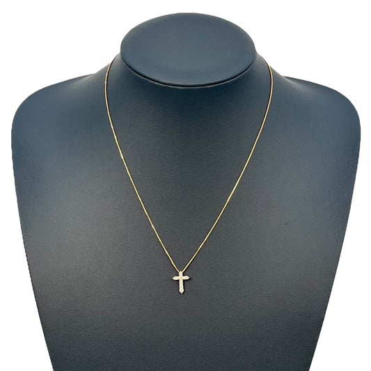 Diamond Cross Pendant Necklace 0.30ct 18K