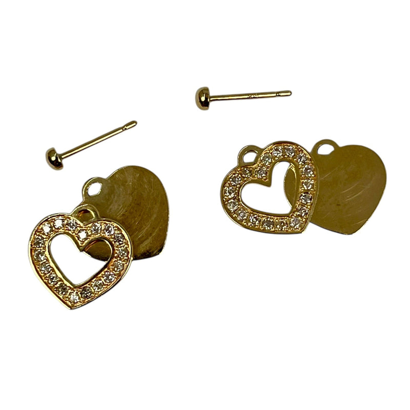 K18 Yellowgold Diamond Heart Earring