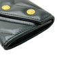 CHANEL V-Stich Lambskin Card Case Compact Wallet - Black