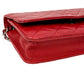 CHANEL Matelasse Chain Wallet Shoulder Bag - Red