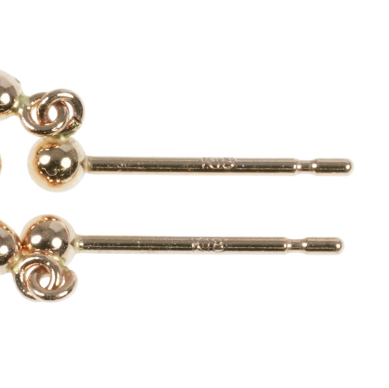 K18 Pinkgold Triple Cross Earring