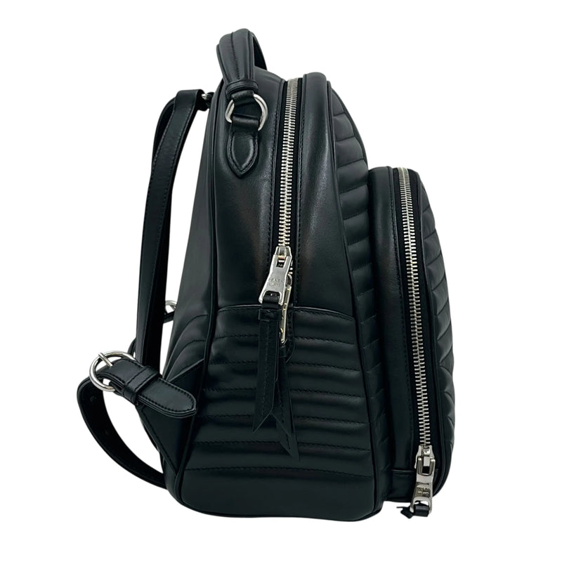 PRADA Diagramme Leather Backpack - Black