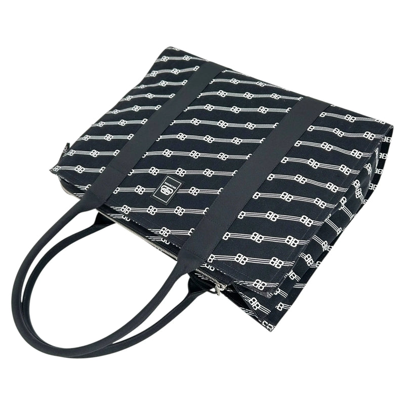 Balenciaga Large BB Monogram Hand Bag Tote Bag - Black