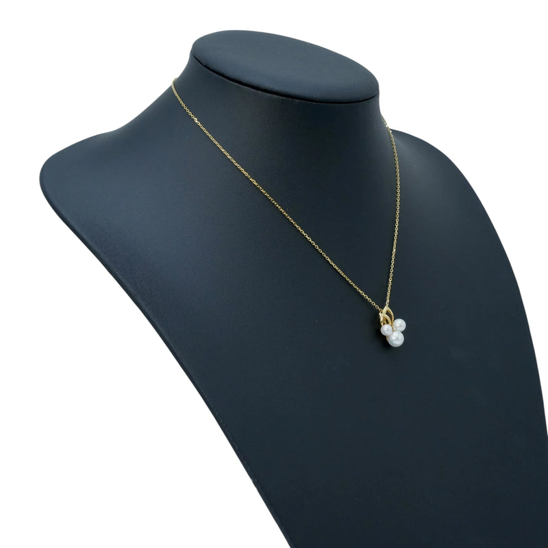 Pearl Diamond Necklace 18KYG Jewelry