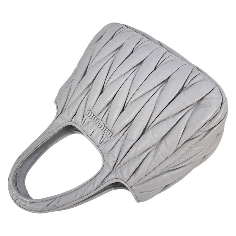 Miu Miu Materasse Nappa Leather Hand Bag - Gray