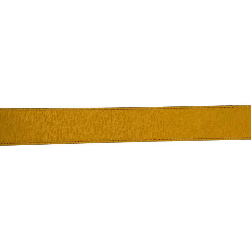 GUCCI Reversible Leather Belt Memorable Buckle - Orange Blue