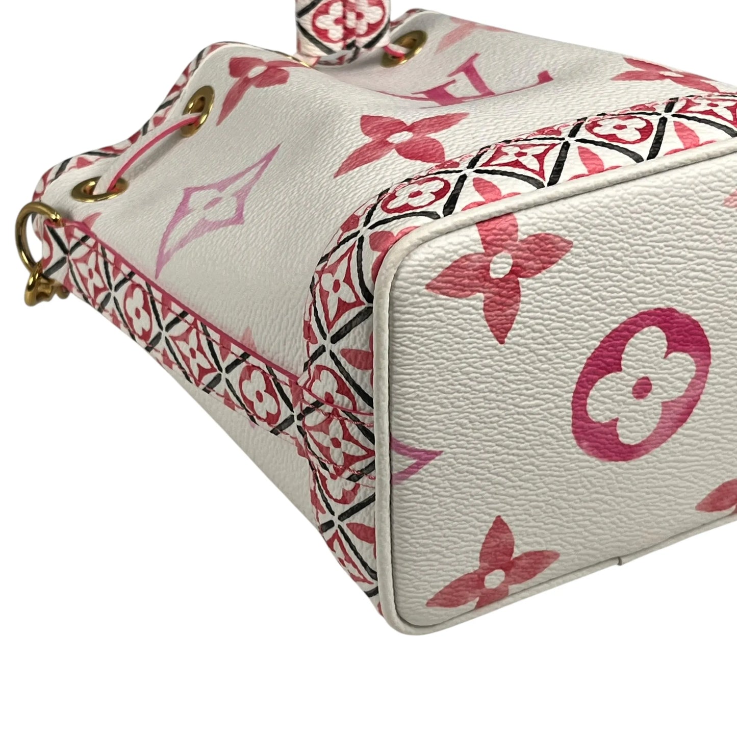 Louis Vuitton Monogram Nano Noe By The Pool Bucket Bag - Pink×White