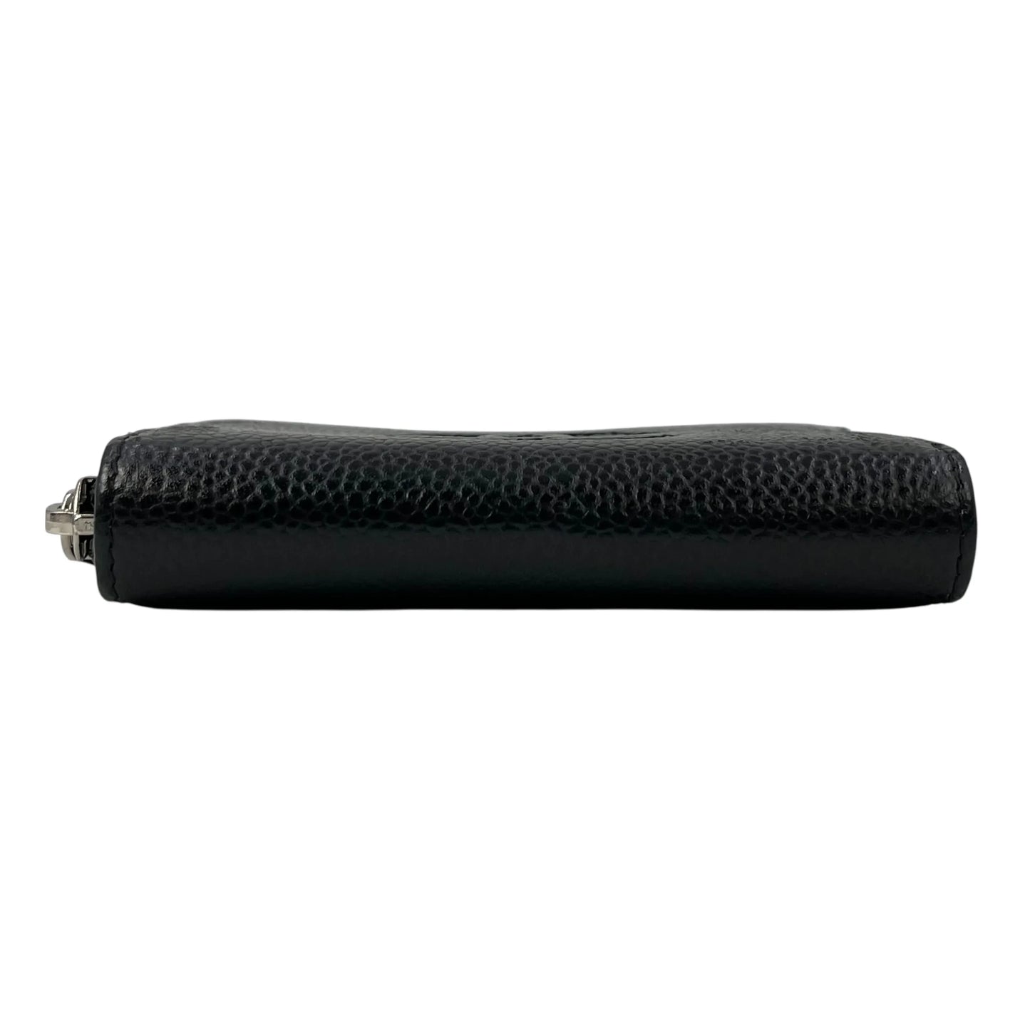 CHANEL CC Logo Caviarskin Zippy Card Case - Black