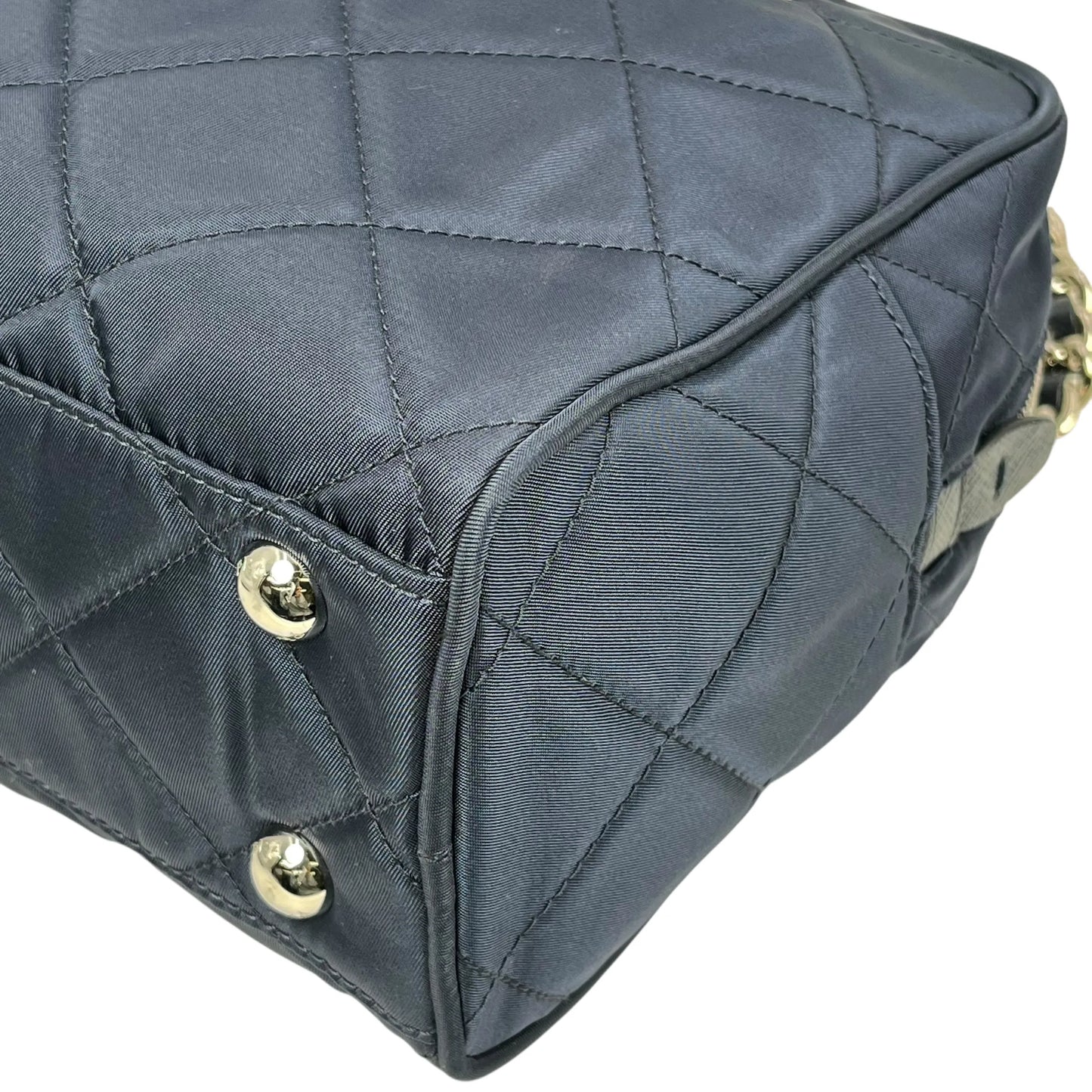 PRADA Nylon Quilting Chain Shoulder Bag - Navy