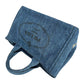 PRADA Canapa Denim Tote Bag Hand Bag - Blue