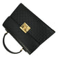GUCCI Guccissima Padlock Top Handle Leather Hand Bag - Black