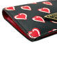Prada Heart Print Compact Wallet - Black