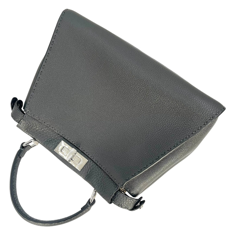 FENDI Peekaboo Leather Hand Bag Shoulder Bag - Gray