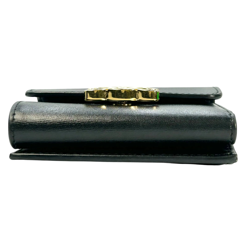 CELINE Compact Wallet With Coin Triomphe In Shiny Calfskin - Black