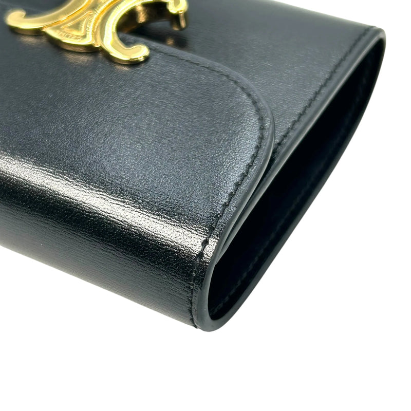 CELINE Triomphe Compact Wallet - Black