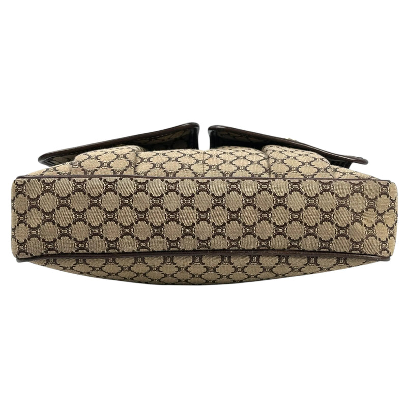 Celine Canvas Macadam Shoulder Bag - Brown