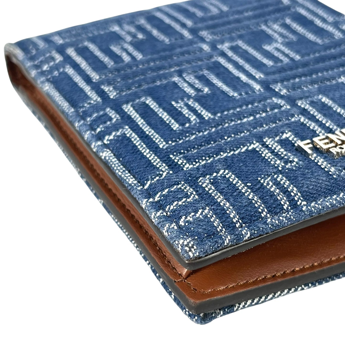 FENDI FF Denim Compact Wallet - Blue