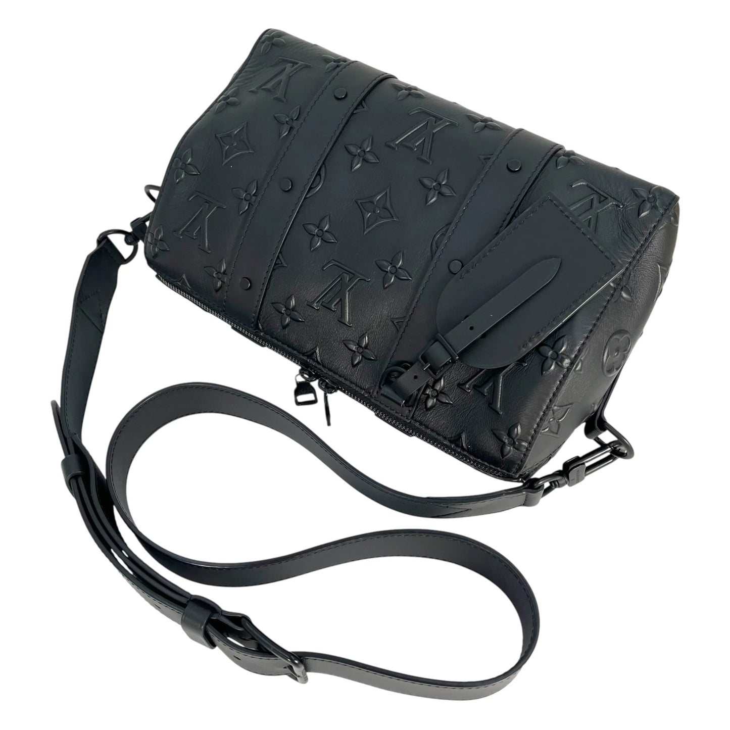 LOUIS VUITTON City Keepall Monogram Seal Shoulder Bag - Black