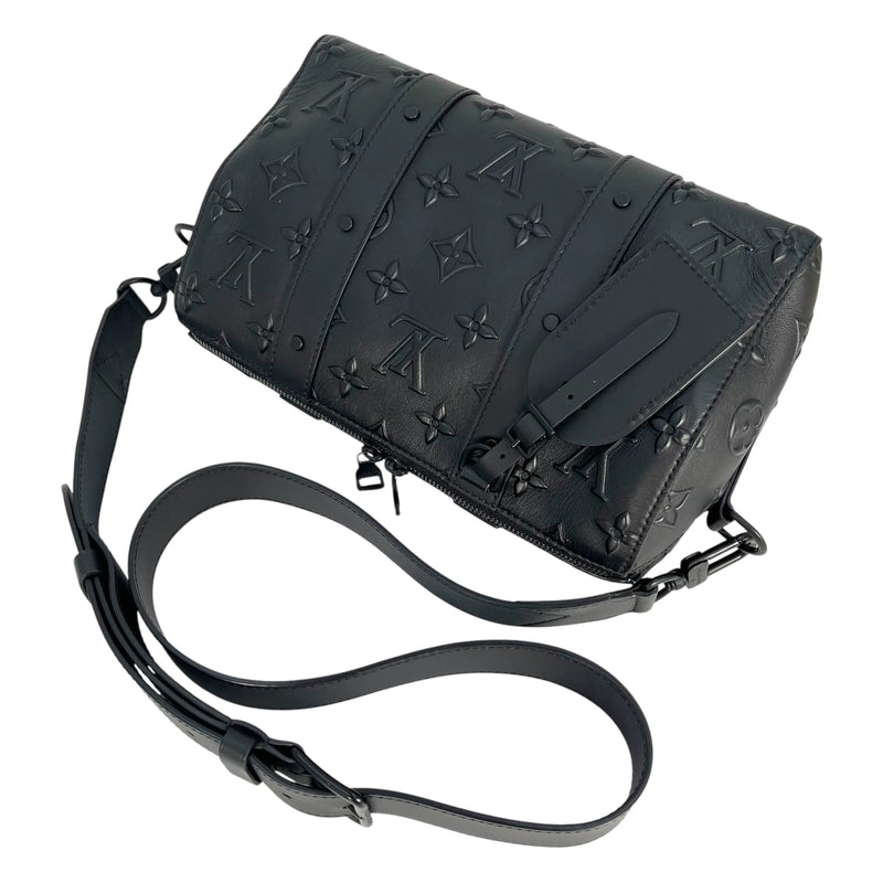 LOUIS VUITTON City Keepall Monogram Seal Shoulder Bag - Black