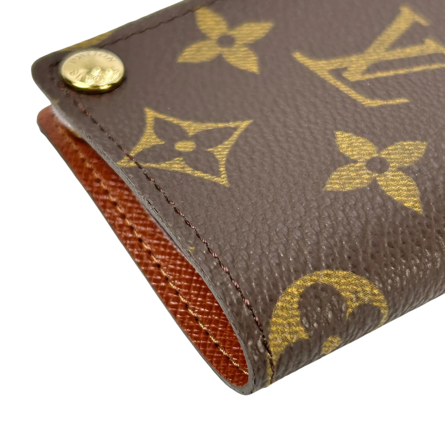 LOUIS VUITTON Porte Carte Credit Pression Monogram Canvas Card Case - Dark Brown 