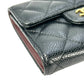 CHANEL Matelassé Caviar Leather Classic Flap Compact Wallet - Black 