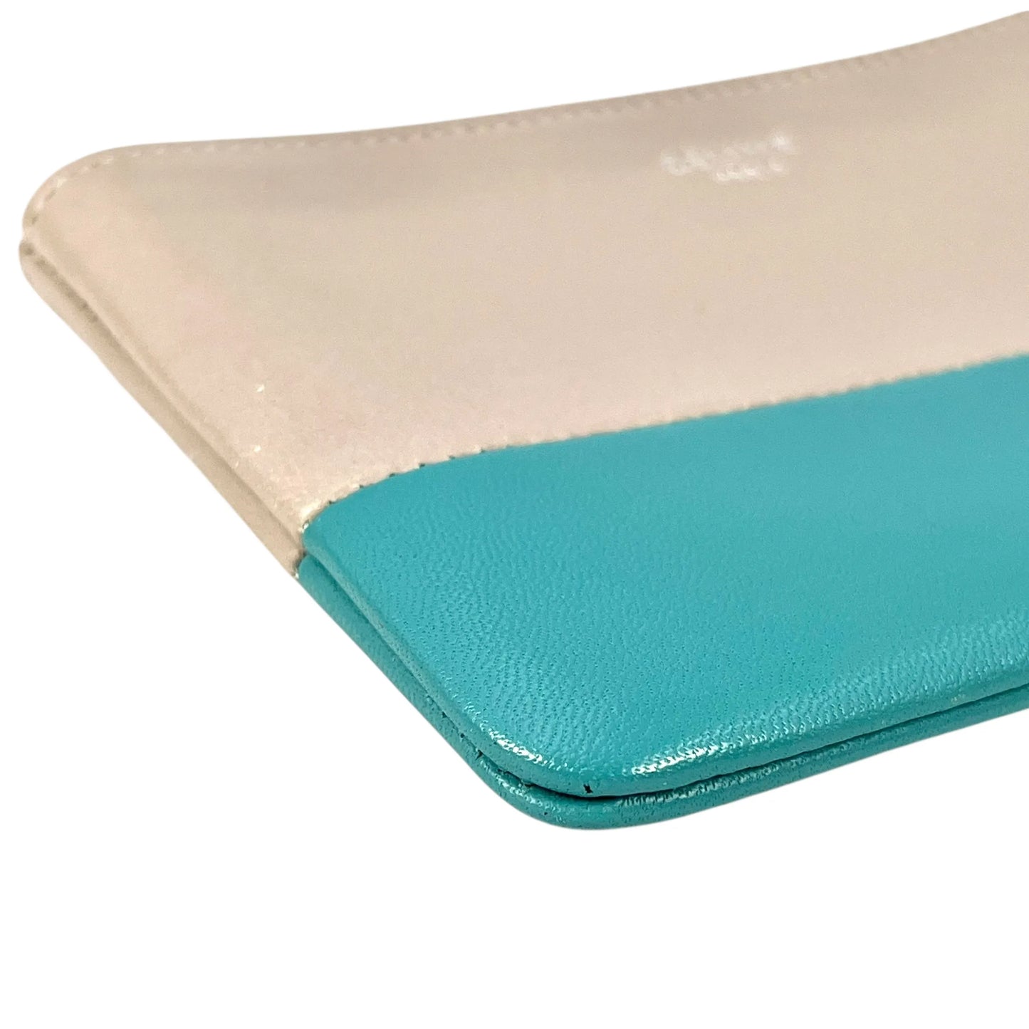 CELINE Two-Tone Key Ring Coin Case - Gray and Blue 