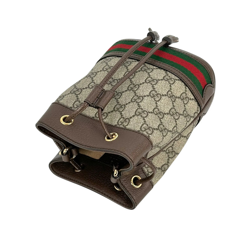 GUCCI Ophidia GG Supreme Canvas Mini Bucket Bag - Brown 